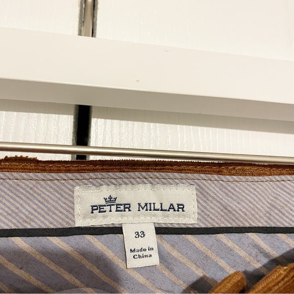 Peter Millar Superior Soft Corduroy Five-Pocket Pants Gum Sole Brown Size 33 - Picture 5 of 12